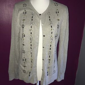 Grey embellished cardigan